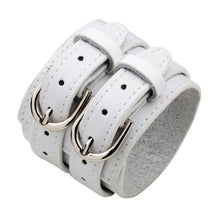 Load image into Gallery viewer, KOTik 2022 New Fashion Genuine Leather Wide Cuff Bangles Punk Vintage
