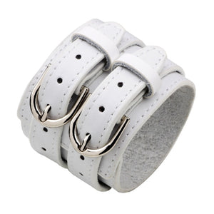 KOTik 2022 New Fashion Genuine Leather Wide Cuff Bangles Punk Vintage