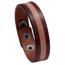 Load image into Gallery viewer, KOTik 2022 New Fashion Genuine Leather Wide Cuff Bangles Punk Vintage
