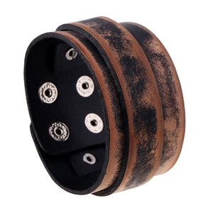 LETAPI Fashion Wide Genuine Leather Bracelet