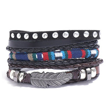 Load image into Gallery viewer, LETAPI 4pcs/set Braided Wrap leather wristband
