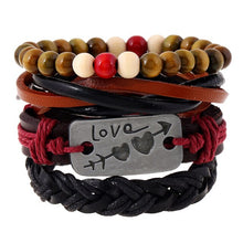 Load image into Gallery viewer, LETAPI 4pcs/set Braided Wrap leather wristband
