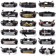 Load image into Gallery viewer, 30 Styles Mix Men Bracelets Vintage Single layer Leather Braid Wristbands
