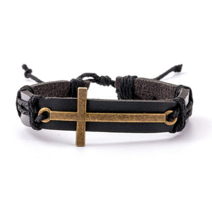 30 Styles Mix Men Bracelets Vintage Single layer Leather Braid Wristbands