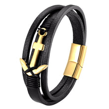 Load image into Gallery viewer, Anchor Fashion Luxury Braided Rope Stainless Steel Men Bracelet
