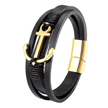 Load image into Gallery viewer, Anchor Fashion Luxury Braided Rope Stainless Steel Men Bracelet
