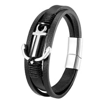 Load image into Gallery viewer, Anchor Fashion Luxury Braided Rope Stainless Steel Men Bracelet
